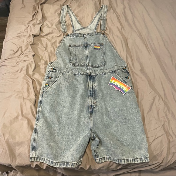 Levi's Pride Liberation Rainbow Denim Overall Shortalls Jeans